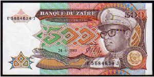 *ZAIRE*
_________________

500 Zaires
Pk 34b
----------------- Banknote