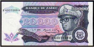 *ZAIRE*
_________________

20'000 Zaires
Pk 39a
----------------- Banknote