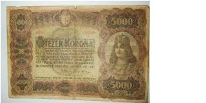 5000 korona. large note. scarce Banknote