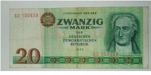 20 mark East Germany. Banknote