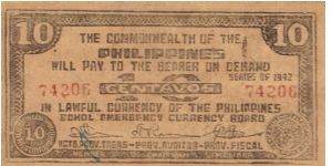 S-131d RARE Bohol 10 centavos note in series, 3 - 3. I will trade this note for notes I need. Banknote