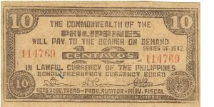 S-131d RARE Bohol 10 centavos note in series, 6 - 9. I will trade this note for notes I need. Banknote