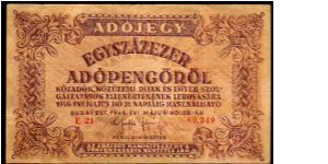 100'000 AdoPengo
Pk 144a

25-05-1946 Banknote