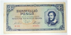 1 milion pengo( aka milpengo) 1946 Banknote