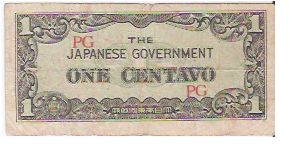JAPANESE OCCUPATION WWII

ONE CENTAVO

PG Banknote