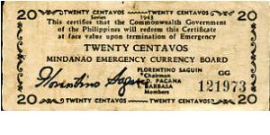 20 centavo 
Emergency Money
Mindanao Banknote