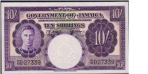 GOVERNMENT OF JAMAICA.-
 10/- Banknote