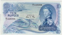 SEYCHELLES-
 10 RUPEES Banknote