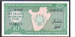10 Francs__
Pk 33b__
01-10-1991
 Banknote