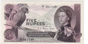 GOVERNMENT OF SRYCHELLE-
 5 RUPEES Banknote