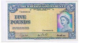 THE BAHAMAS GOVERNMENT-
 5 POUNDS Banknote