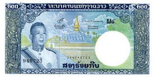 Kingdom of Laos

200 Kip
Green/Blue
Sig # 6 
Prince Regent Savang Vatthana & Temple of That Luang Signature 4. Waterfalls
Wtmrk Tricephalic elephant Banknote