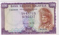 BANK OF MALAYSIA=
 IST SERIES 100 RM
GEM UNC Banknote
