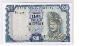 BANK OF MALAYSIA=
 50 RM A PULUH ISSUED GEM Banknote