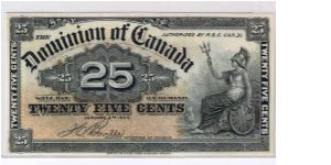 DOMINION OF CANADA-
 25CENTS Banknote