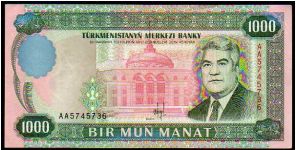1000 Manat
Pk 8 Banknote