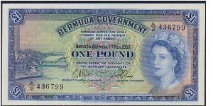 BERMUDA GOVERNMENY-
 ONE POUND Banknote
