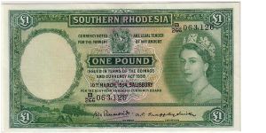 SOTHERN RHODESIA=
 ONE POUND SCARE IN ANY GRADE Banknote