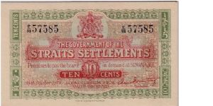 STRAIT SETTLEMENTS
 10 CENTS Banknote