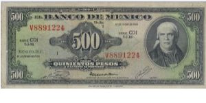 1978 EL BANCO DE MEXICO 500 *QUINIENTOS* PESOS


NICE RED STAMPS ON REVERSE Banknote