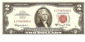 United States Note; 2 dollars; Series 1963A (Granahan/Fowler) Banknote