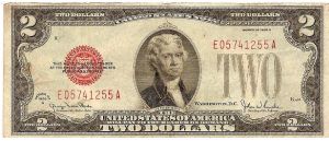 United States Note; 2 dollars; Series 1928G (Clark/Snyder)

Georgia Neese Clark, appointed by Truman in 1949, was the first female Treasurer of the United States.  Every treasurer since then has been female. Banknote