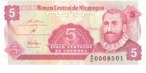 1991-92 BANCO CENTRAL DE NICARAGUA 5 *CINCO* CENTAVOS 

P168 Banknote