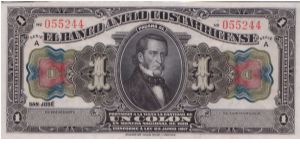 1917 EL BANCO ANGLO COSTARRICENSE 1 *UN* COLON 

PS121r Banknote
