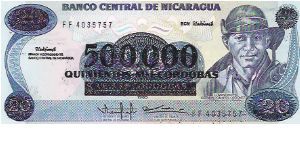 500,000 CORDOBAS

FF 4035757

P # 163 Banknote