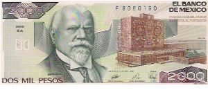SERIE EA

2000 PESOS

F 8060190

P # 86C Banknote