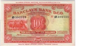 SOUTH WEST AFRICA-
 10/-
DIFERENT SIGNITURE Banknote