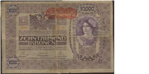 P65
10000 Kronen

Red Overprint Banknote