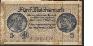 R138
5 Reichsmark Banknote