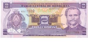2003 BANCO CENTRAL DE HONDURAS 2 *DOS* LEMPIRAS

P80A Banknote