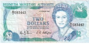 2 dollars; August 1, 1989 Banknote