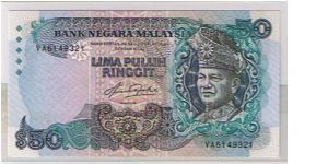 BANK OF MALAYSIA-
$50 RIGGIT Banknote