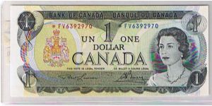 BANK OF CANADA
 $1.0 ** NOTE Banknote