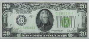 1928 B $20 CHICAGO FRN 

**LIME GREEN SEAL** 

**REDEEMABLE IN GOLD**

***SWEET NOTE*** Banknote