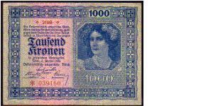 1000 Kronen__
Pk 78__

02-01-1922
 Banknote