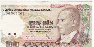 5000 LIRA

D06503267

P # 197 Banknote