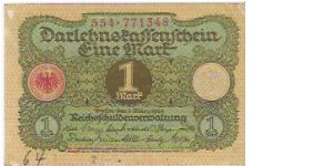 1 MARK

554-771348

1.3.1920

P # 58 Banknote