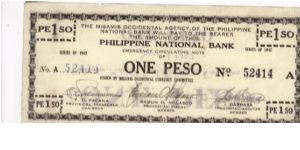 S-572 Misamis Occidental 1 Peso note with inverted reverse, RARE in this condition. Banknote