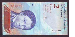 2 boliavers Banknote