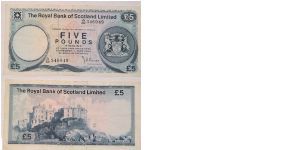 5 Pounds. Royal Bank of Scotland. Not listed in Pick. Series 'A'. Banknote