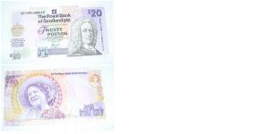 20 Pounds. Royal Bank of Scotland Plc. To Commemorate the 100th Birthday of Queen Elizabeth The Queen Mother Banknote