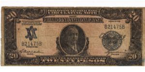 PI-55x1 RARE Unlisted Philippine National Bank 20 Pesos counterfeit note. Banknote