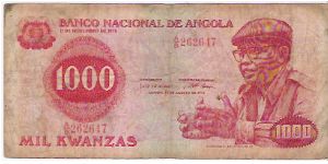 1000 KWANZAS

A/B 262647

14.8.1979

P # 117 A Banknote