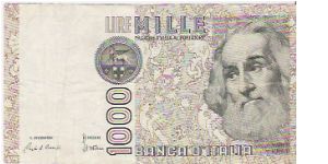 1000 LIRE

PB 397178 D

6.1.1982

P # 109 A Banknote