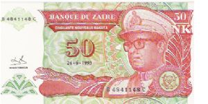 50 NOUVEAU MAKUTA

B 4841148 C

24.6.1993

P # 51 Banknote