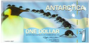 Antarctica 1 Dollar Certificate Banknote